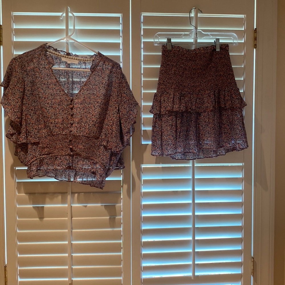 Super Natural Floral skirt+top